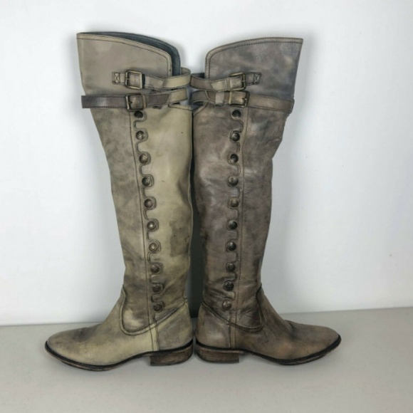 Sam Edelman S-Pierce Distressed Green Leather Boot - Picture 5 of 8